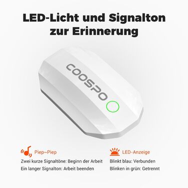 Пульсомір COOSPO H808S з ANT+/Bluetooth, водонепроникний IP67, сумісний з Polar, Wahoo, Garmin, Zwift, Strava