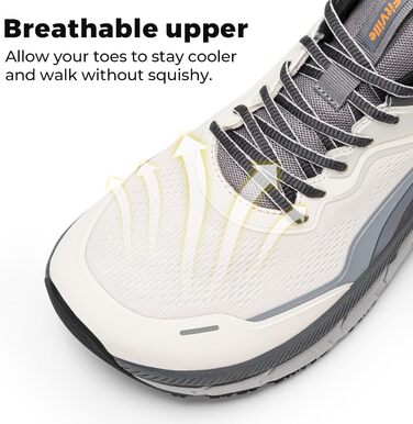 Кросівки для бігу FitVille для чоловіків з широкою колодкою, спортивні, для трейлраннінгу, легкі, для джогінгу та ходьби, розмір 40-50, широка колодка, градієнт сірий/помаранчевий