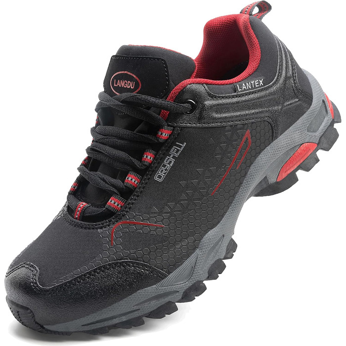 Водонепроникні трекінгові черевики для жінок та чоловіків. Легкі пішохідні черевики, дихаючі, розміри 38-46 EU, 44 EU, чорний, червоний