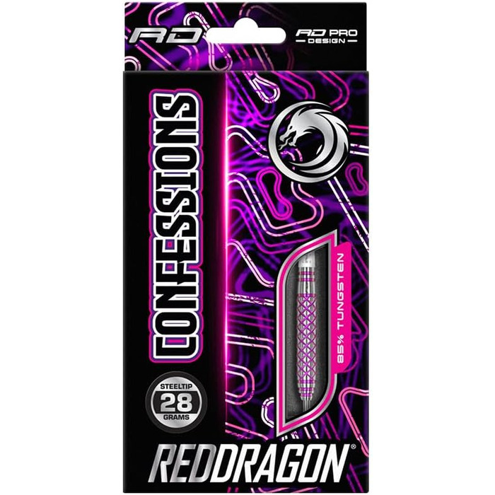 Дротики Red Dragon Confessions 26г, 28г, 30г з вольфраму з хвостовиками та оперенням