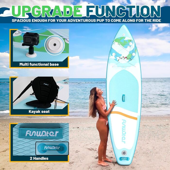 Надувний SUP-борд FunWater 10' & 11' з аксесуарами для дорослих, будь-якого рівня підготовки