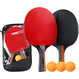 Професійний набір для настільного тенісу: 2 ракетки, 3 м'ячі, чохол. Ідеально для початківців та професіоналів