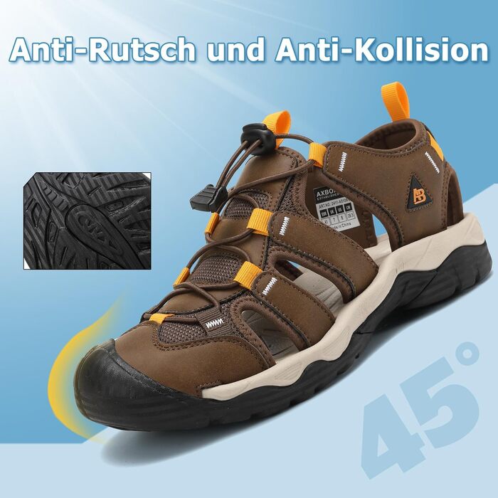 Чоловічі сандалі AX BOXING для трекінгу та спорту, коричневі, розмір 44 EU