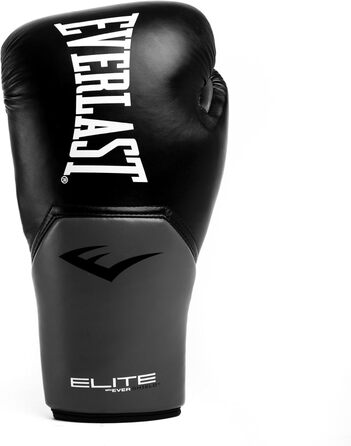 Боксерські рукавички Everlast Elite 2, 12oz, чорно-сірі, для спарингу та тренувань з мішком, клямкові
