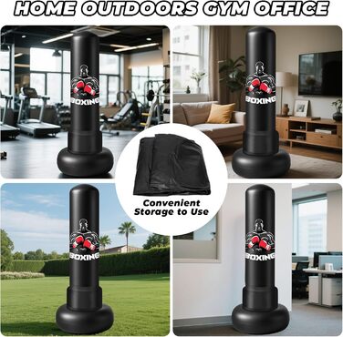 Важкий боксерський мішок для дорослих 180 см з рукавичками та насосом, наповнений повітрям, для боксу, кікбоксингу, таеквондо, подарунок