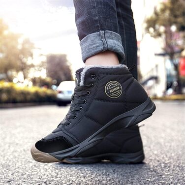 Зимові черевики Azooken для чоловіків та жінок. Теплі трекінгові черевики для ходьби снігом. Водонепроникні зимові черевики, розміри 36-48, 39 EU, чорний колір