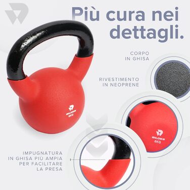 Куркова гиря BILDER 6 кг з ергономічною ручкою, для кардіотренувань та функціональних вправ