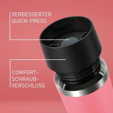 Термокухоль Emsa Travel Mug Classic 0,5 л, нержавіюча сталь, з гвинтовим затвором та відкриттям на 360°, Petrol Blau