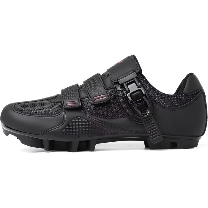 Велосипедні черевики Mountain для чоловіків та жінок, MTB, SPD, для гірського велосипеда, з пряжкою, зелені (40 EU, C Чорний Червоний)