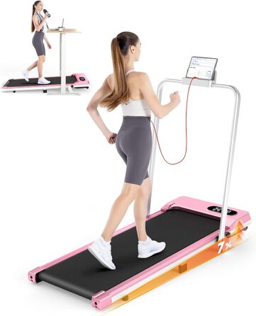 Walking Pad Klappbar з нахилом - 4 в 1 біговий килимок з нахилом 7% для дому (Рожевий)
