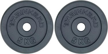 Комплект млинців для штанги Train Hard, чавунні, 2 x 5 кг, отвір 30/31 мм