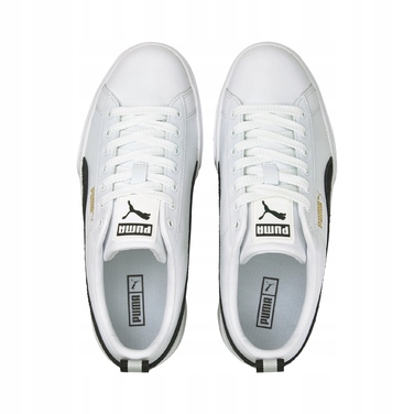 Жіночі білі кросівки на платформі Puma Mayze, шкіряні, р. 37