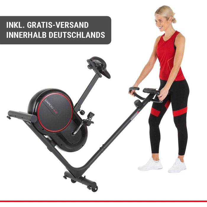 Велотренажер HAMMER Cardio 4.0 з низьким опором, безшумний, з регулюванням комп’ютера, широким і низьким входом, тримачем для планшета