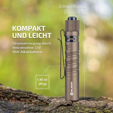 Ліхтарик Olight I3T EOS 180 люмен, міні, водонепроникний IPX8, 16 годин, пісочний колір - для кемпінгу, туризму