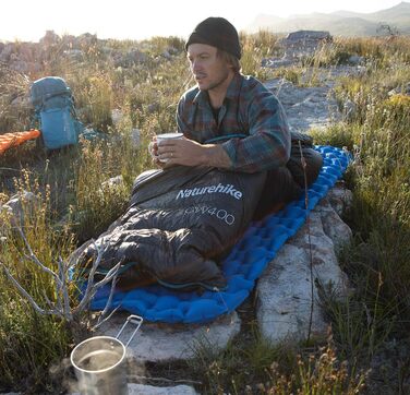 Спальний мішок Naturehike 750FP, 4-сезонний, теплий зимовий, ультралегкий, компактний, з компресійним мішком, CW400-Чорний-M