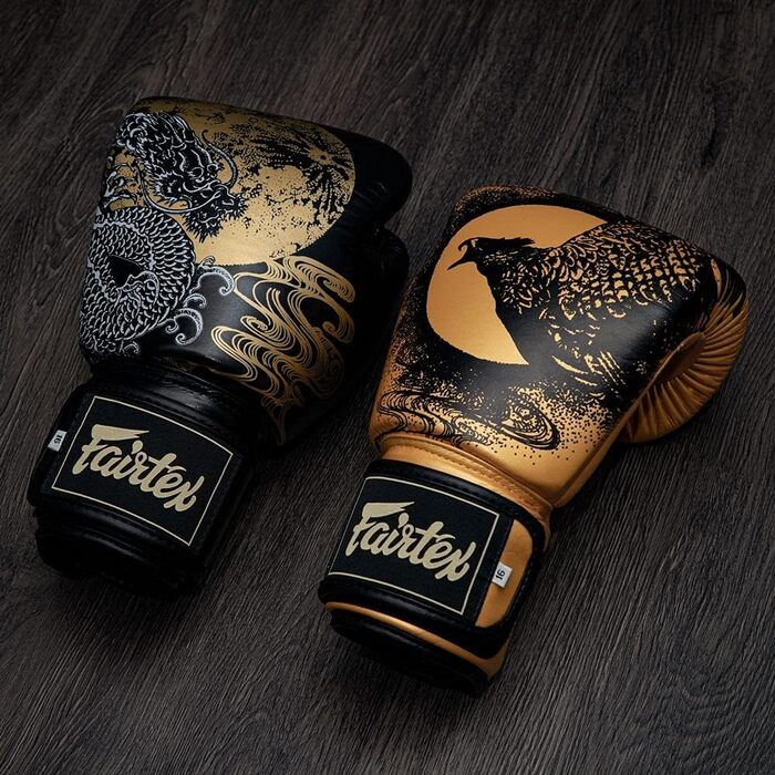 Боксерські рукавички Fairtex BGV26 Harmony Six чорні/золоті – преміум якість для тренувань і змагань