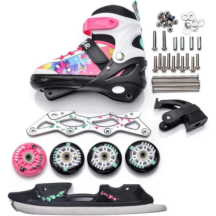 Дитячі ролики Meteor 4in1 з великими колесами, регульовані, карбонові, для дітей