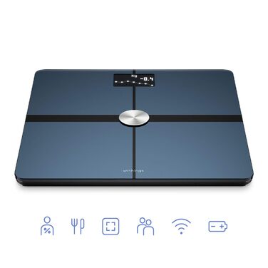 Ваги тіла Withings Body+ - смарт-ваги з вимірюванням BMI, м'язової маси та водного балансу, підключення Bluetooth/Wi-Fi, чорний (відновлені)