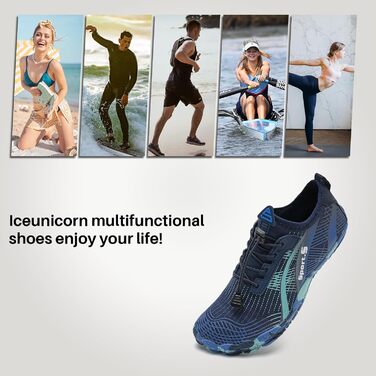 Легкі аквашузи IceUnicorn для фітнесу, пляжу та плавання (36 EU, блакитний)