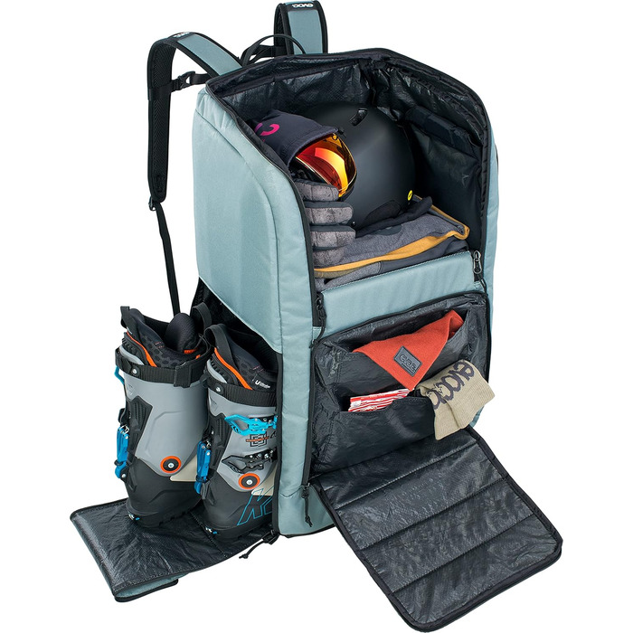 Рюкзак EVOC Gear 60л/90л для сноуборду та лиж, багатофункціональний, 2 основні відділення, бічна кишеня на блискавці, ергономічні лямки, посилене дно