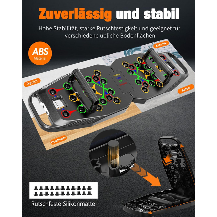 Дошка для віджимань 20 в 1, чорна, складана, багатофункціональна, для домашніх тренувань, фітнес-обладнання