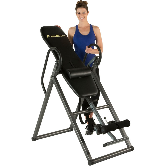 Інверсійний стіл FITNESS REALITY 790XLT з подушкою для спини, регульований для зросту до 198 см, максимальна вага користувача 136 кг, повна вертикальна інверсія до 180°
