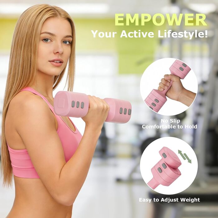Набір змінених гантелей для жінок, 1-5 кг, 2 шт. (короткі гантелі) 4-в-1 для дому та фітнесу, тренування вдома