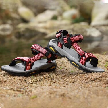 Жіночі сандалі для спорту та активного відпочинку Damen червоні 40 EU. Сандалі для трекінгу, пляжу, подорожей з підтримкою склепіння стопи. Дихаючі, зручні.