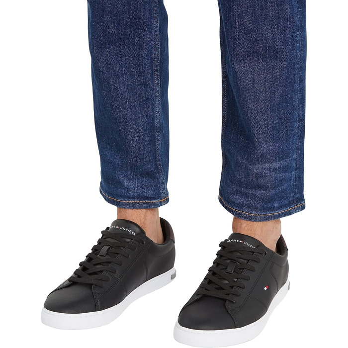 Чоловічі кеди Tommy Hilfiger Vulcanized Sneaker Essential зі шкіряними деталями, чорні, розмір 44 EU