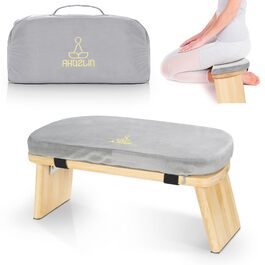 Складний медитативний стілець з бамбука Ergonomischer Meditationsbank: З подушкою, для молитви, йоги та медитацій - Сірий