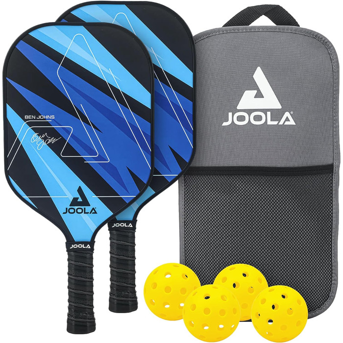 Набір для піклболу JOOLA Blue Lightning: 2 ракетки, 4 м'ячі, сумка, 7 предметів, синій, ідеально для відпочинку