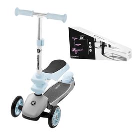 Самокат дитячий Kinderroller HyperMotion 3в1 блакитний: самокат, біговел, літній транспорт для дівчаток та хлопчиків