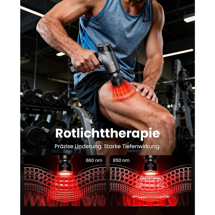 Масажер для тіла BOB AND BRAD T2 Ultra з підігрівом та терапією червоного світла. Професійний масажер глибоких тканин для спортсменів. Портативний масажер для відновлення м'язів. Подарунок для чоловіків та жінок.