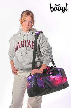 Спортивна сумка Baagl для дітей – стильна дорожня сумка з відділенням для взуття (25 л, Galaxy)