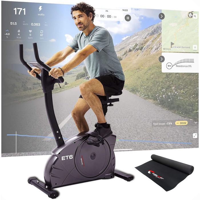 Ергометр Christopeit Sport ET 6, 24 рівня, до 150 кг, 12 кг магнітна система, LCD-дисплей, домашній тренажер