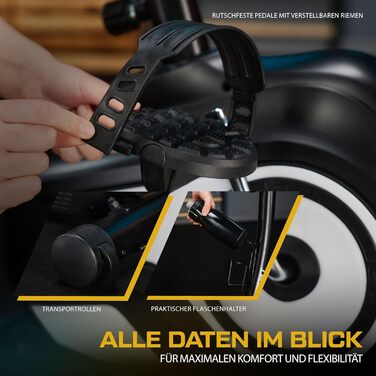 Hometrainer TREX SPORT TX-400MB RECK: фітнес-велосипед з регульованим магнітним опором та LCD-монітором, білий