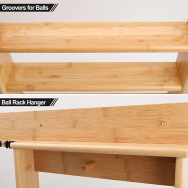 Стенд для київ (8 шт.) та м'ячів, бамбуковий, аксесуар для більярдного столу