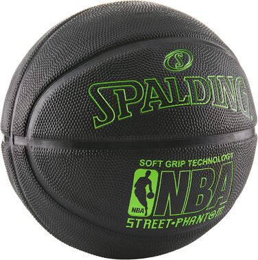 М'яч для баскетболу Spalding NBA Street Phantom, 74.9 см, неоново-зелений/чорний, розмір 7 (29.5')
