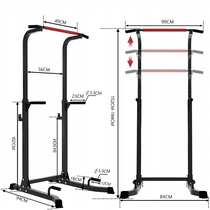 Багатофункціональний стаціонарний турнік для підтягувань та бруси для вправ