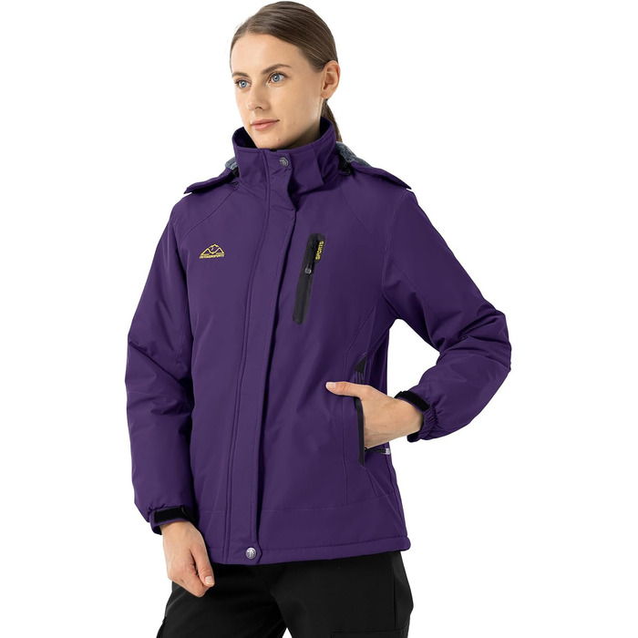 Жіноча зимова куртка YSENTO, водонепроникна, софтшел, тепла, вітрозахисна, для сноуборду та активного відпочинку (фіолетовий, S)