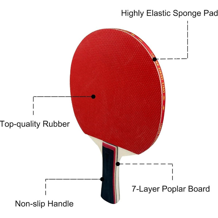 Набір для настільного тенісу з регульованою ручкою та сіткою, ідеальний для гри в приміщенні та на вулиці, а також для тренувань