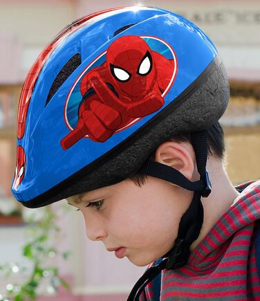 Дитячий шолом із регульованою талією, наколінники та налокітники Spiderman, синій