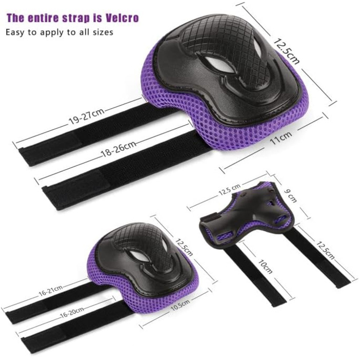 Набір наколінників та шолома для дітей: ролики, скейтборд, велосипед, ролики. Violett