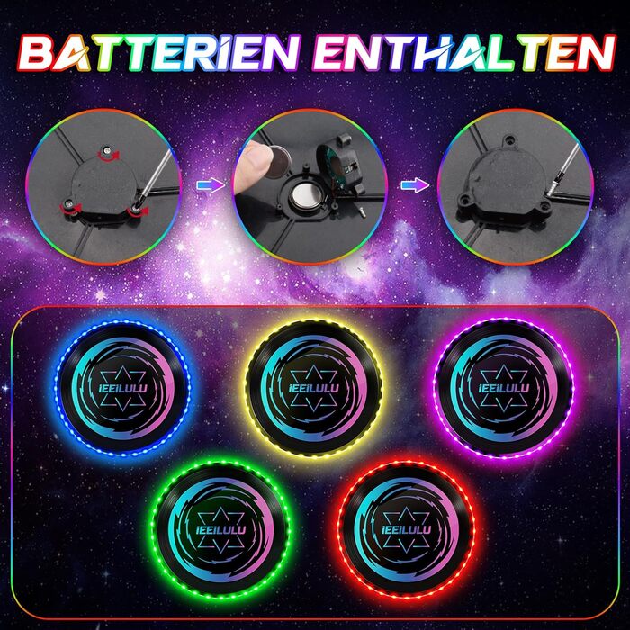 Світлодіодний фрізбі IEEILULU: LED-диск для активного відпочинку (червоний) - для дітей та дорослих, для пляжу, газону, вулиці