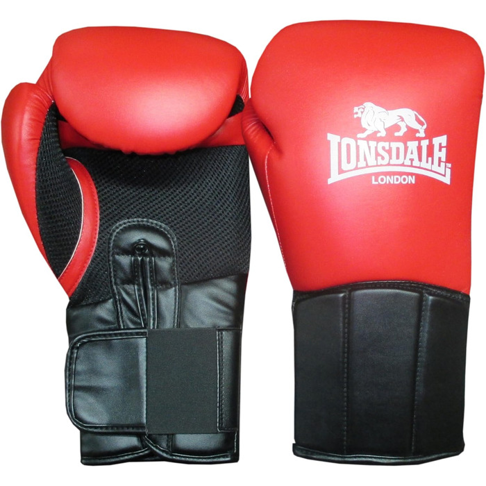 Боксерські рукавички Lonsdale Performer 16 унцій червоно-чорні