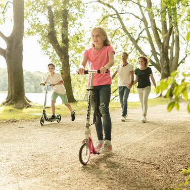 Самокат HUDORA BigWheel 205 з тросовим замком, складаний, регульована висота, з ременем для перенесення, для дітей і дорослих від 6 років, міський, до 100 кг