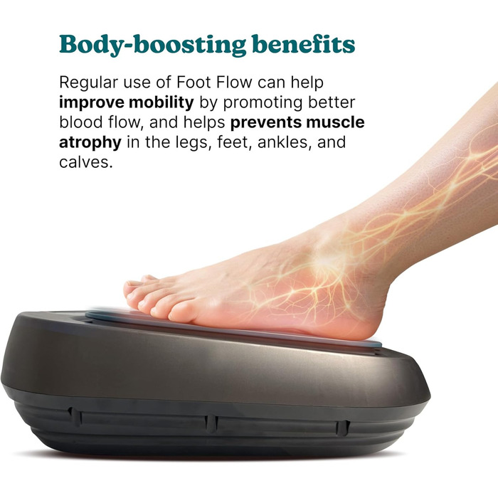 Масажер для ніг Homedics Foot Flow Mobility Booster з підігрівом, 20 інтенсивностей та 3 режими, покращує кровообіг та знімає втому