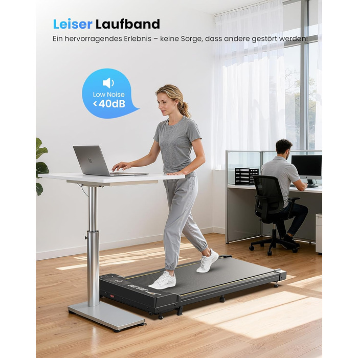 Біговий тренажер для дому з нахилом, Walking Pad з регулюванням 7°, потужність 2.5 PS, пульт керування та LED-дисплей, швидкість 1-6 км/год, стіл для офісу/дому, вантажопідйомність 120 кг, колір: темно-сірий