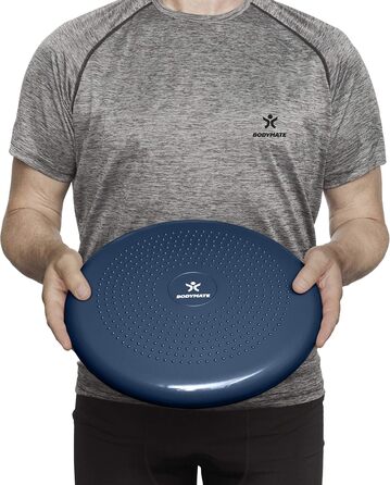 Крісло-подушка BodyMate для балансу та тренувань, 34 см, з насосом (NAVY-PEONY)