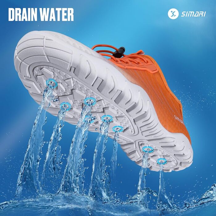 Водні черевики SIMARI WP001 для жінок та чоловіків, швидковисихаючі, для плавання, дайвінгу, серфінгу, йоги та відпочинку на природі, WP001, 216 Lila (42 EU, 233 Orange)
